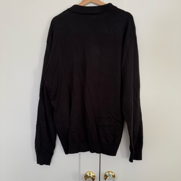 MALBON MEN'S FRYE LONG SLEEVE KNIT POLO - black - Picture 6 of 8